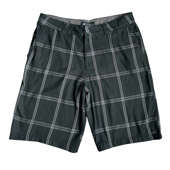 O’Neil Men’s Black with Gray and White plaid design size 34 - Picture 1 of 5